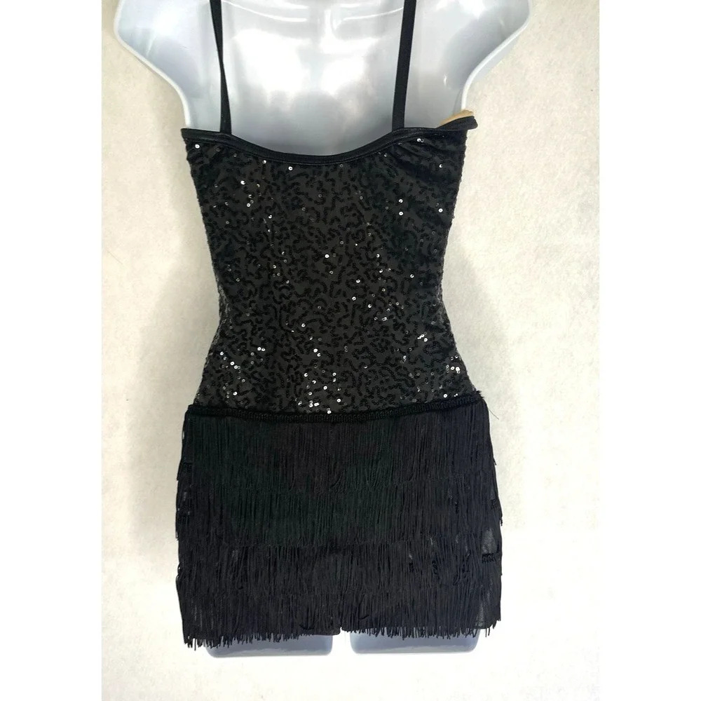 Weissman Dance Sequin Fringe Flapper Dress Short Costume Size‎ SA Roaring 20's